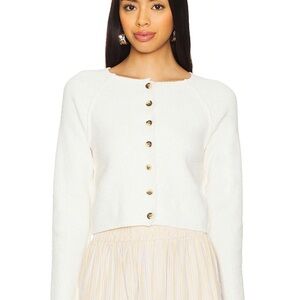 Free People Shrunken Cardigan - White